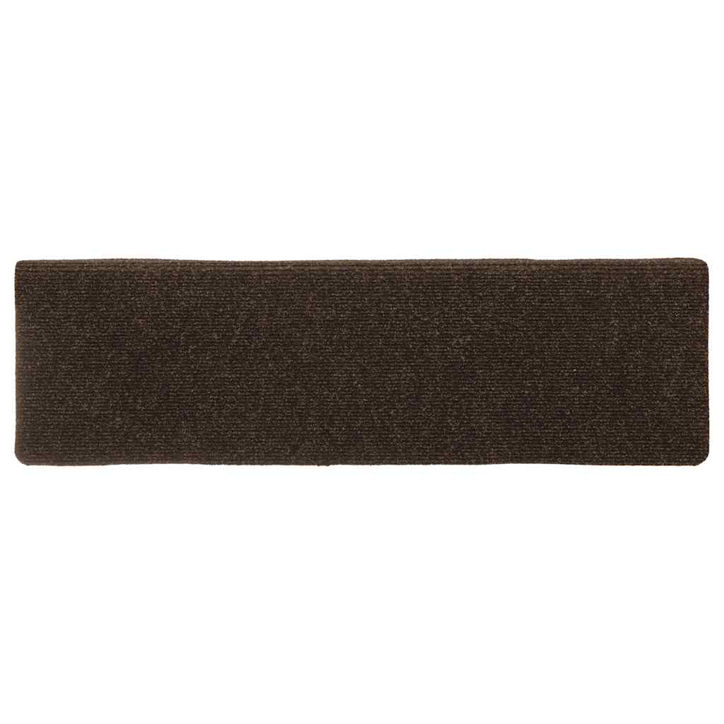 vidaXL Maty na schody samoprzylepne 30 szt. 65x21x4 cm Brązowe prostokątne krawędzie