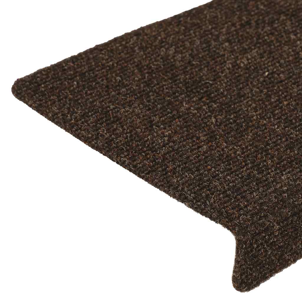 vidaXL Maty na schody samoprzylepne 30 szt. 65x21x4 cm Brązowe prostokątne krawędzie