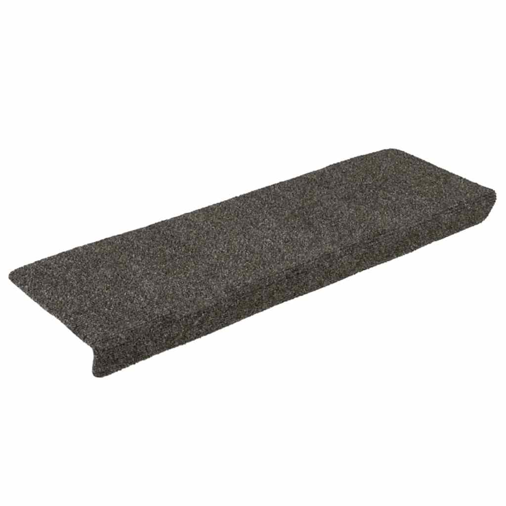 vidaXL Maty na schody samoprzylepne 30 szt. 65x21x4 cm Antracytowe prostokątne krawędzie