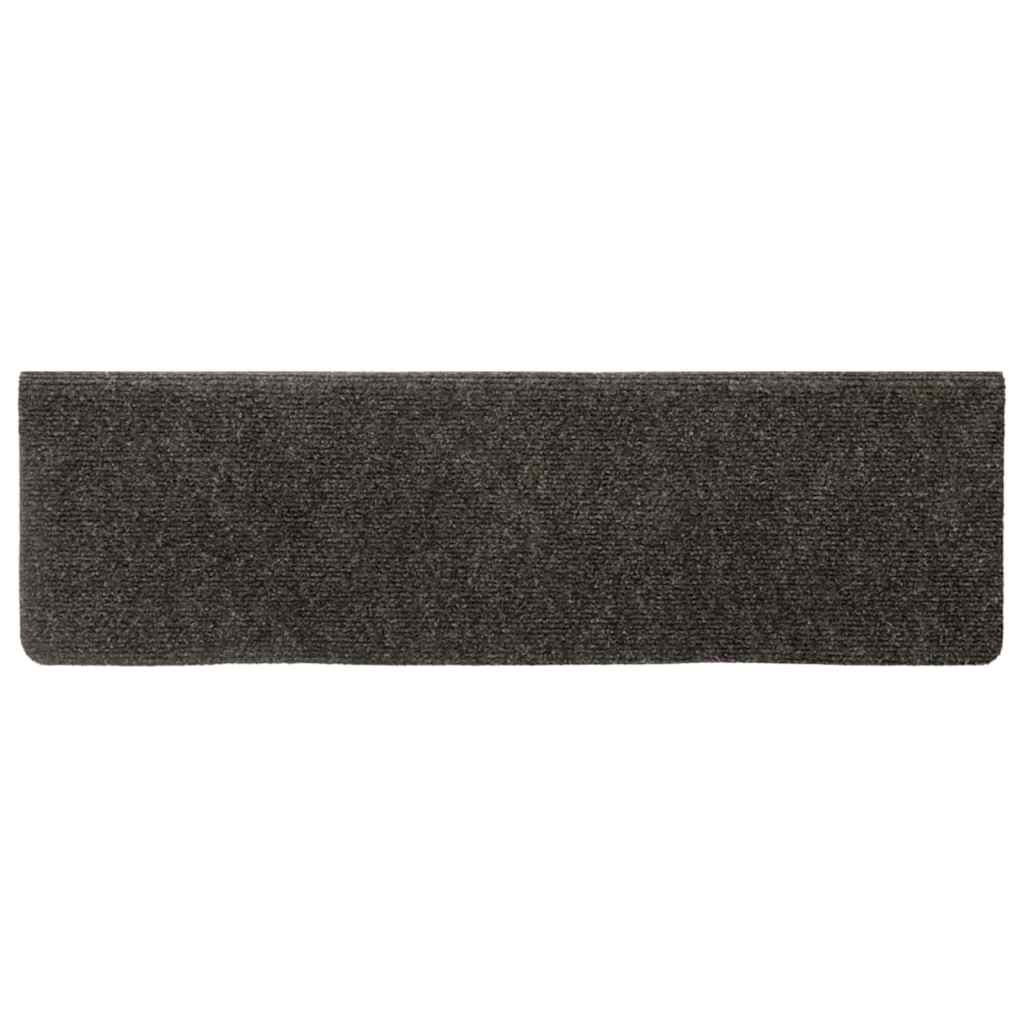 vidaXL Maty na schody samoprzylepne 30 szt. 65x21x4 cm Antracytowe prostokątne krawędzie
