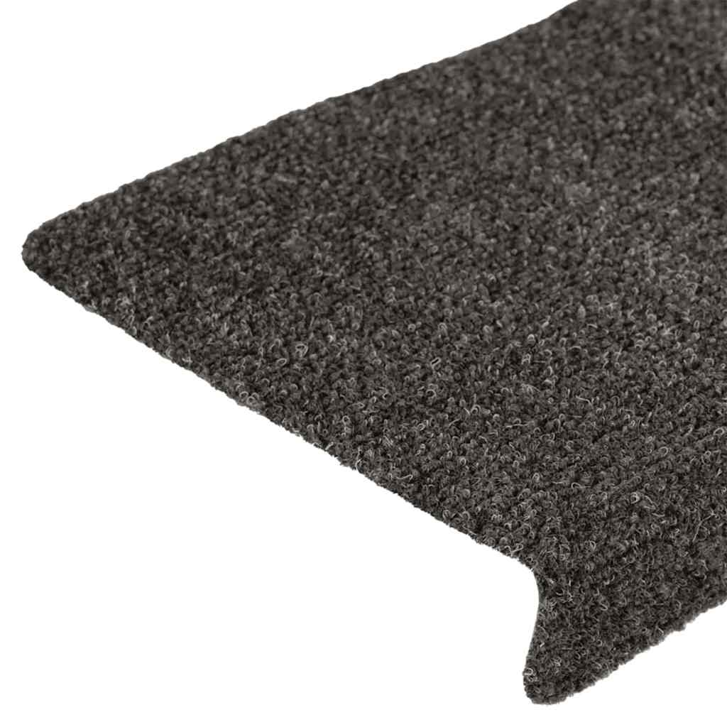 vidaXL Maty na schody samoprzylepne 30 szt. 65x21x4 cm Antracytowe prostokątne krawędzie