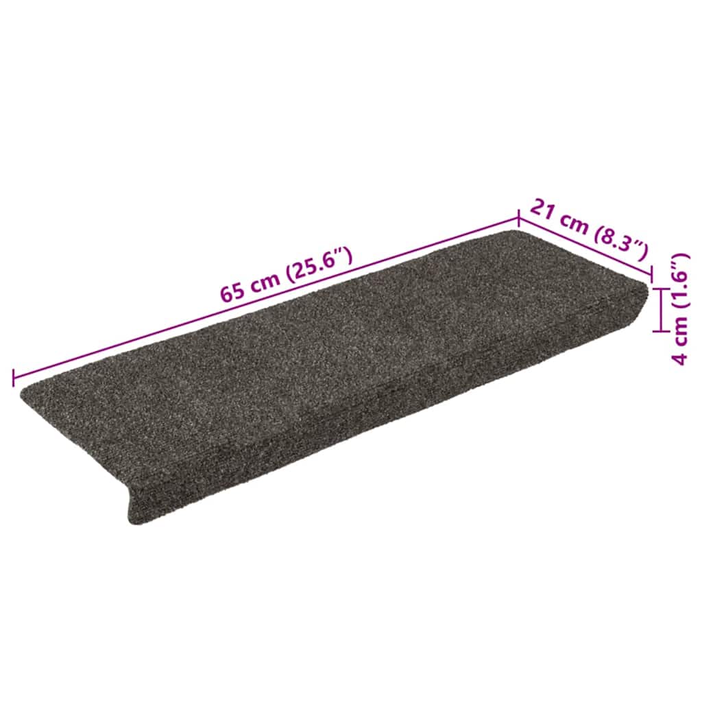 vidaXL Maty na schody samoprzylepne 30 szt. 65x21x4 cm Antracytowe prostokątne krawędzie