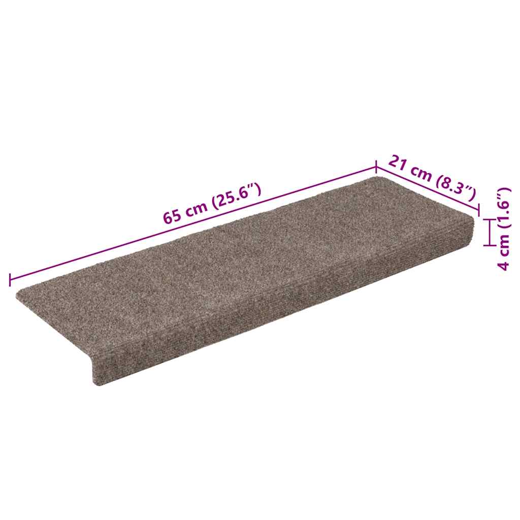 vidaXL Maty na schody samoprzylepne 30 szt. 65x21x4 cm beżowe prostokątne krawędzie