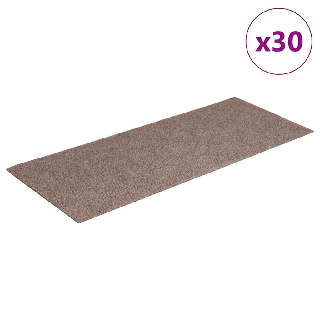 vidaXL Maty na schody samoprzylepne 30 szt. 60x25 cm Jasnobrązowe prostokątne