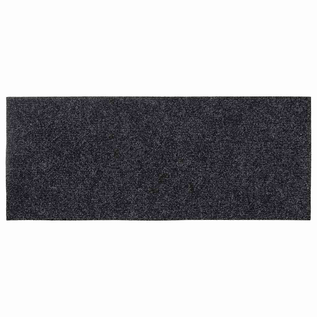 vidaXL Maty na schody samoprzylepne 30 szt. 60x25 cm ciemnoszare prostokątne