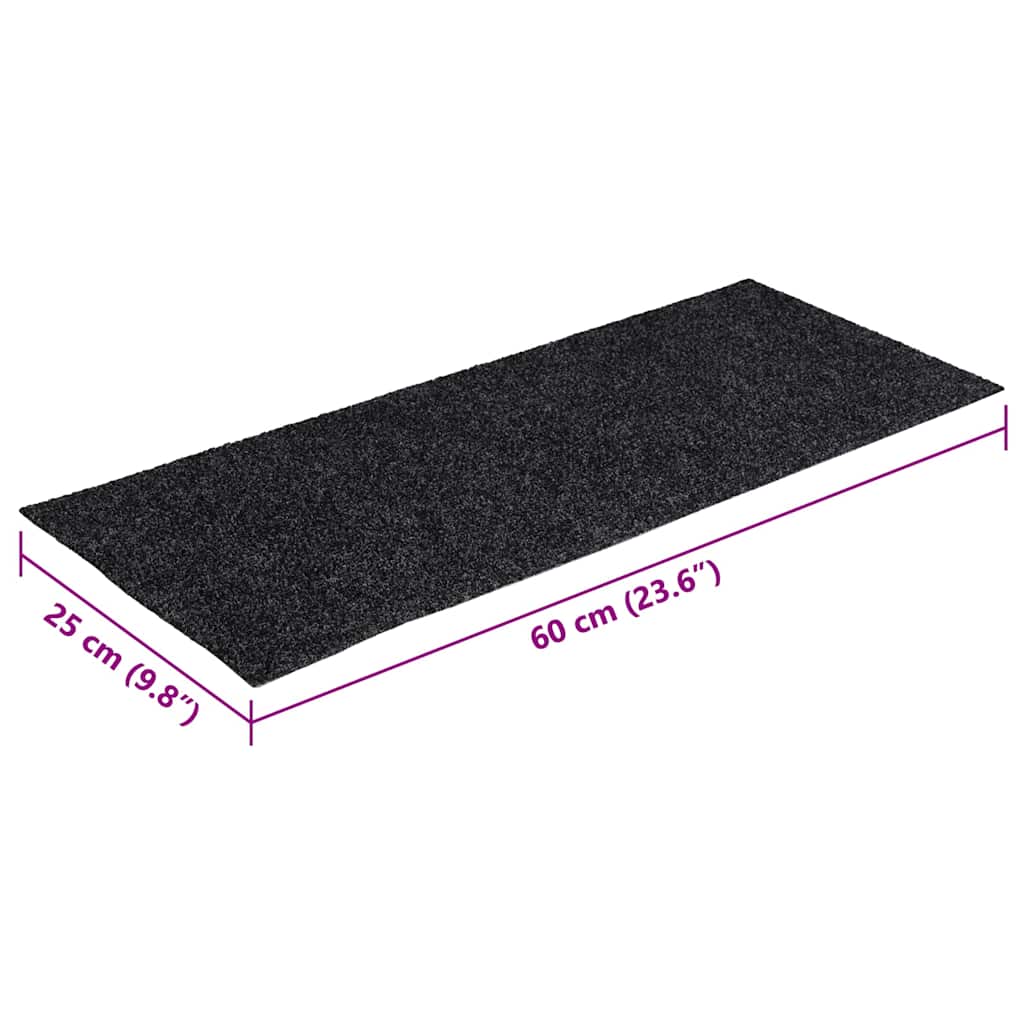 vidaXL Maty na schody samoprzylepne 30 szt. 60x25 cm ciemnoszare prostokątne