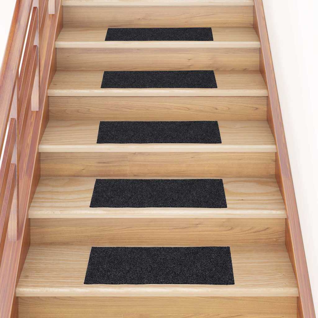 vidaXL Maty na schody samoprzylepne 30 szt. 60x25 cm ciemnoszare prostokątne