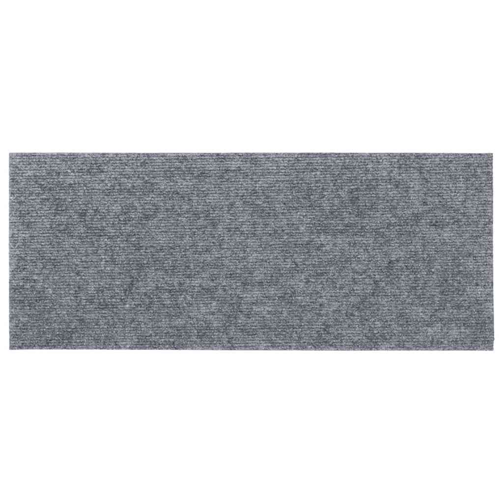vidaXL Maty na schody samoprzylepne 30 szt. 60x25 cm Jasnoszary prostokątny