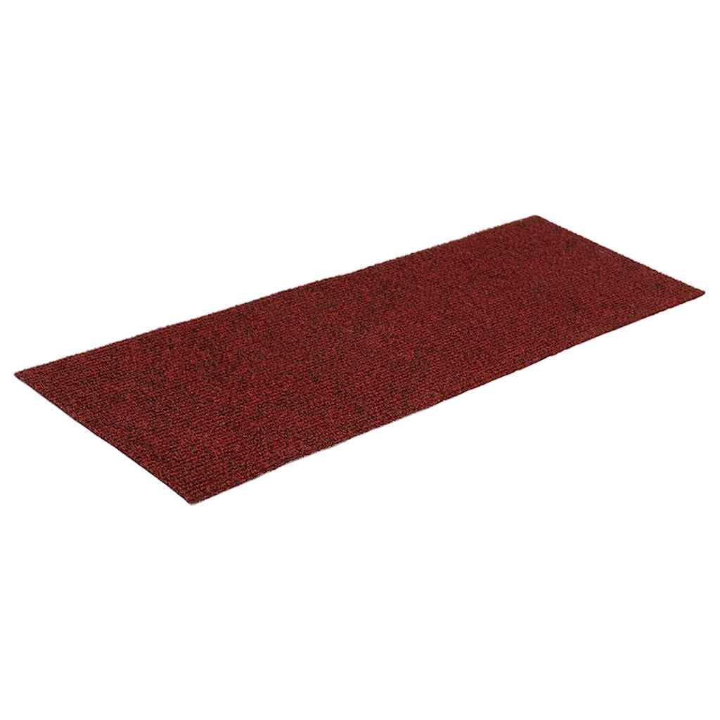 vidaXL Maty na schody samoprzylepne 30 szt. 60x25 cm Bordowo-czerwone prostokątne
