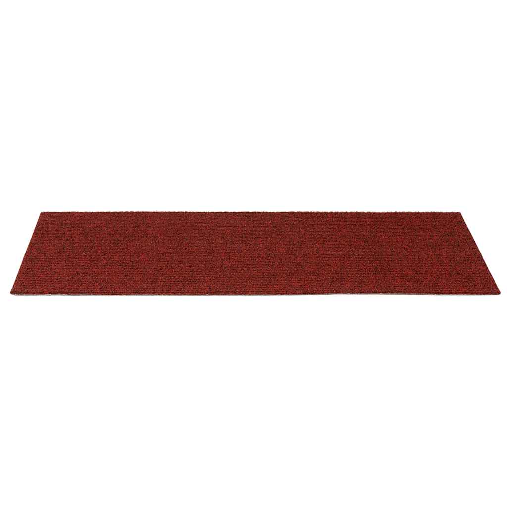 vidaXL Maty na schody samoprzylepne 30 szt. 60x25 cm Bordowo-czerwone prostokątne
