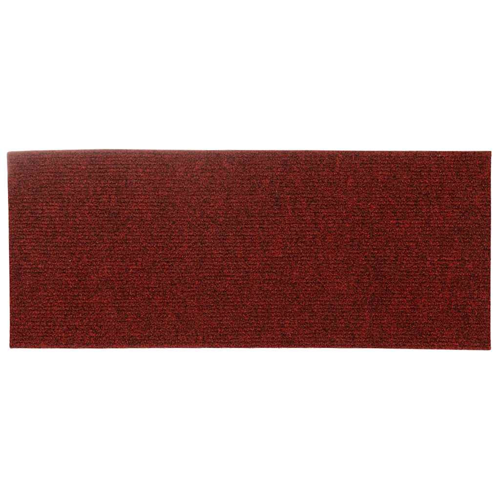 vidaXL Maty na schody samoprzylepne 30 szt. 60x25 cm Bordowo-czerwone prostokątne