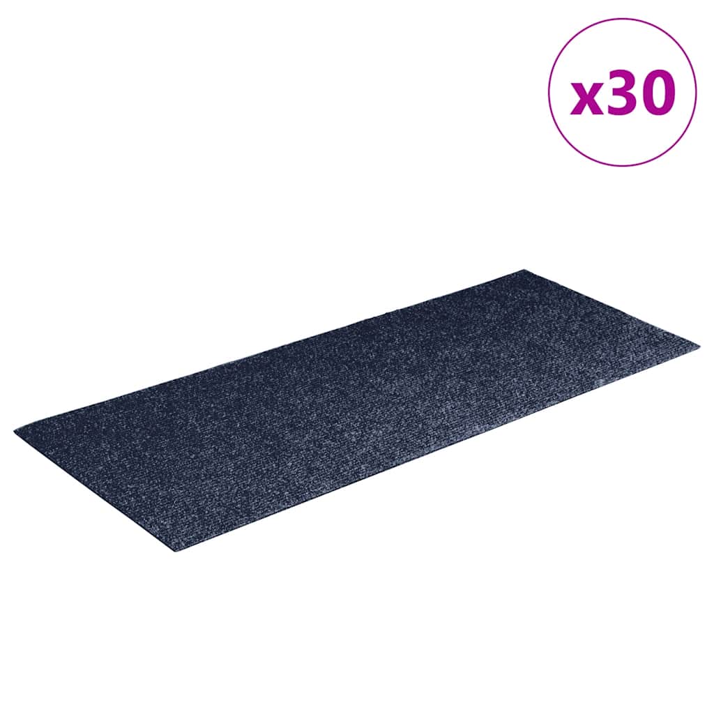 vidaXL Maty na schody samoprzylepne 30 szt. 60x25 cm Szaro-niebieskie prostokątne