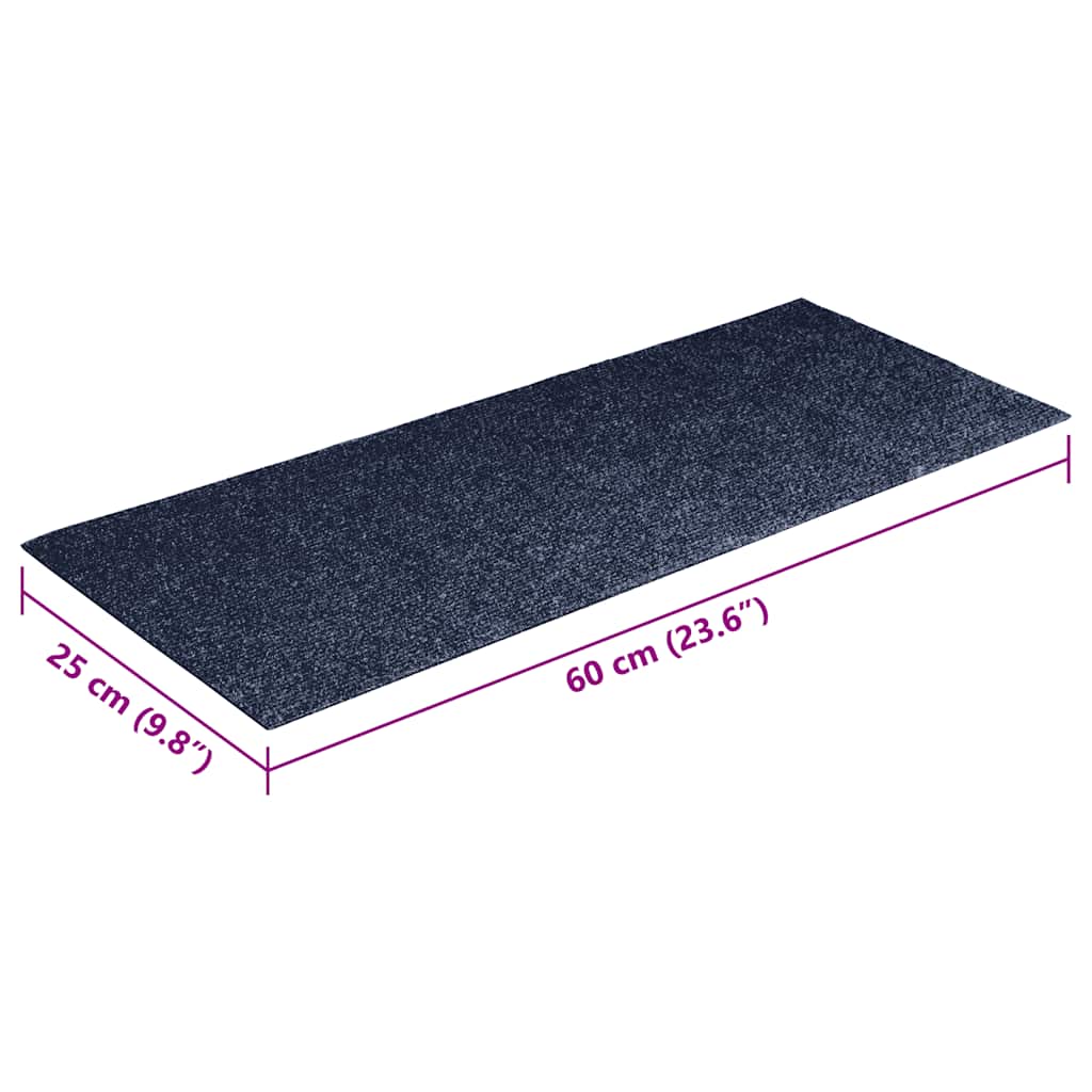 vidaXL Maty na schody samoprzylepne 30 szt. 60x25 cm Szaro-niebieskie prostokątne