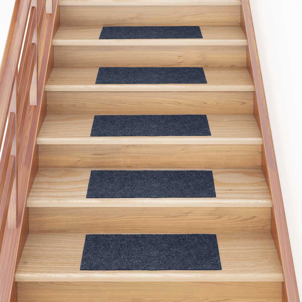 vidaXL Maty na schody samoprzylepne 30 szt. 60x25 cm Szaro-niebieskie prostokątne