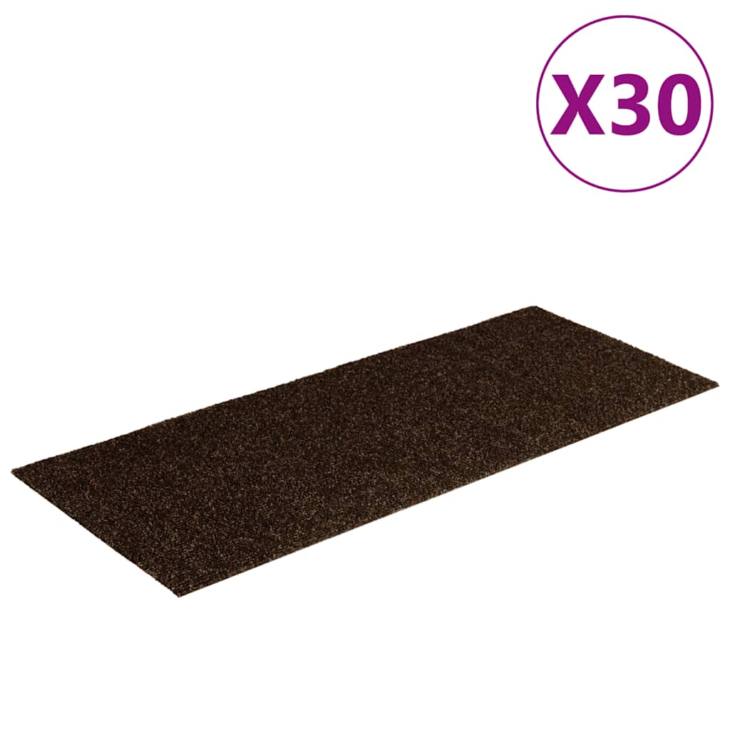 vidaXL Maty na schody samoprzylepne 30 szt. 60x25 cm Brązowe prostokątne