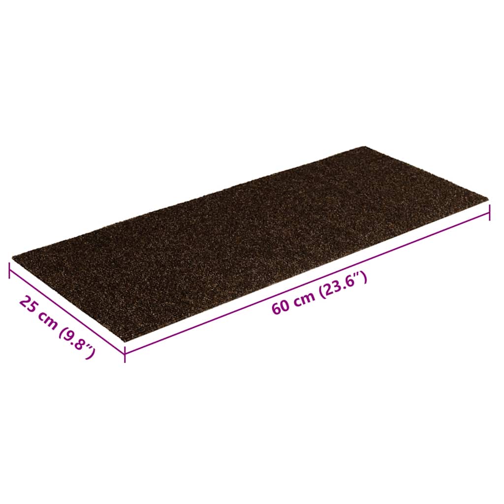 vidaXL Maty na schody samoprzylepne 30 szt. 60x25 cm Brązowe prostokątne