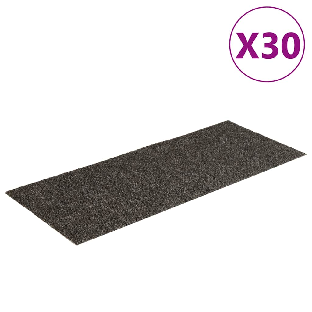 vidaXL Maty na schody samoprzylepne 30 szt. 60x25 cm Antracytowe prostokątne