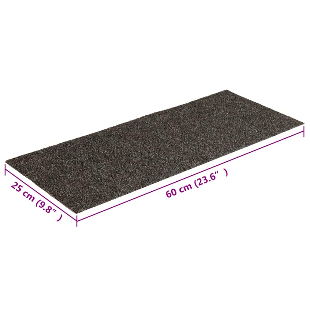 vidaXL Maty na schody samoprzylepne 30 szt. 60x25 cm Antracytowe prostokątne