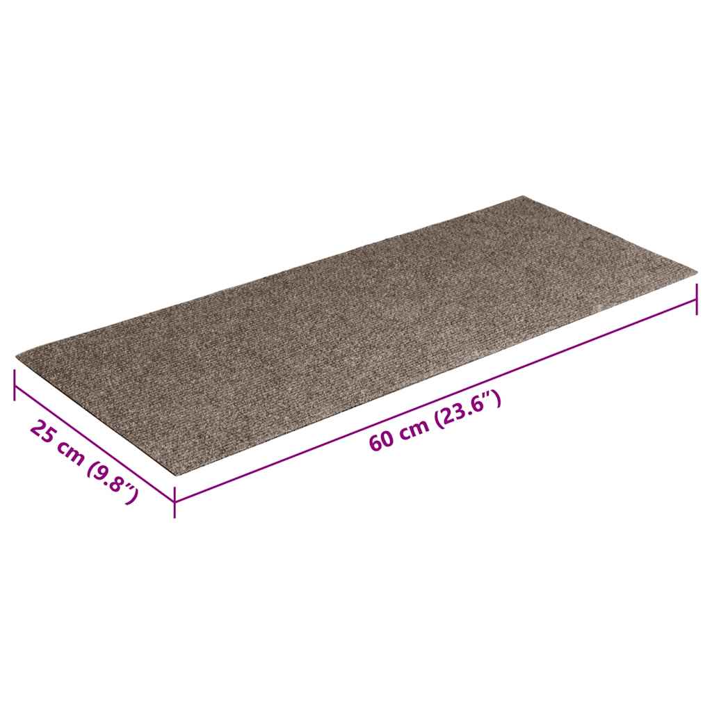 vidaXL Maty na schody samoprzylepne 30 szt. 60x25 cm beżowe prostokątne