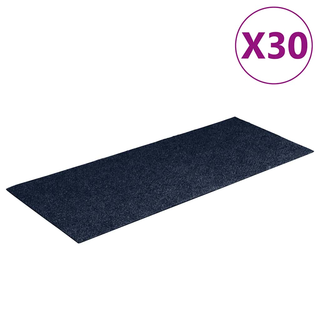 vidaXL Maty na schody samoprzylepne 30 szt. 60x25 cm Granatowe prostokątne