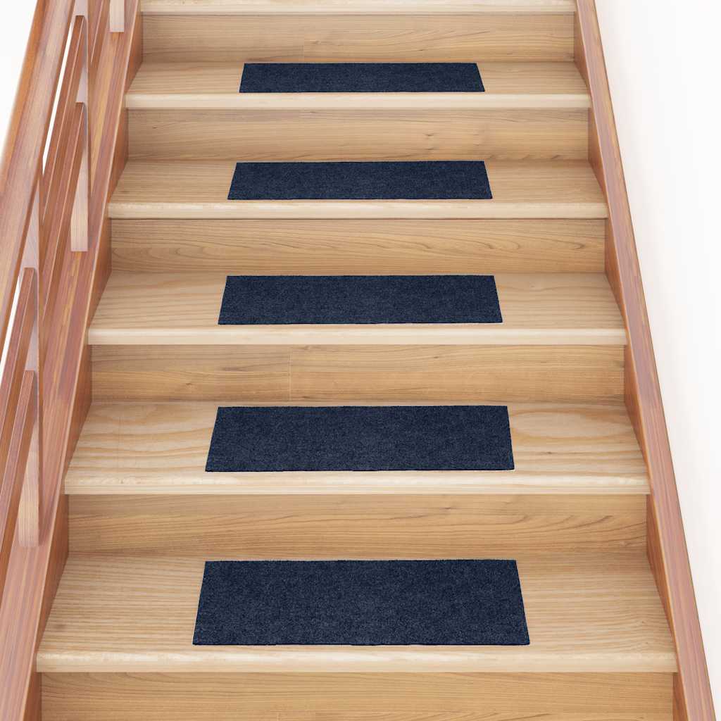 vidaXL Maty na schody samoprzylepne 30 szt. 60x25 cm Granatowe prostokątne