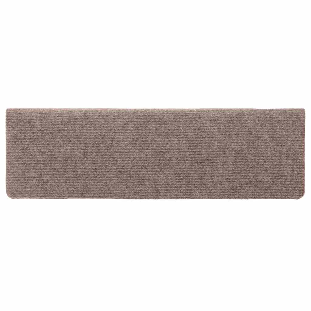 vidaXL Maty na schody samoprzylepne 20 szt. 65x21x4 cm jasnobrązowe, prostokątne krawędzie
