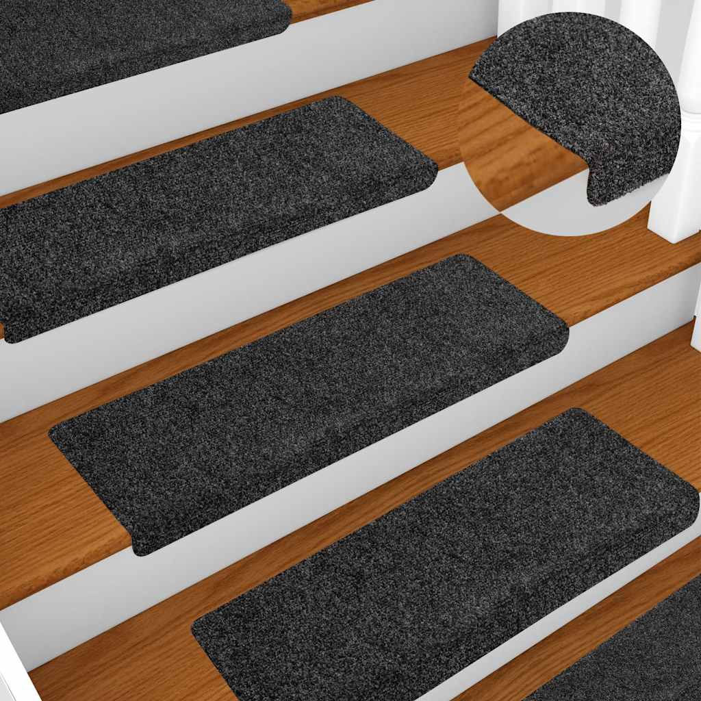 vidaXL Maty na schody samoprzylepne 20 szt. 65x21x4 cm ciemnoszare, prostokątne krawędzie