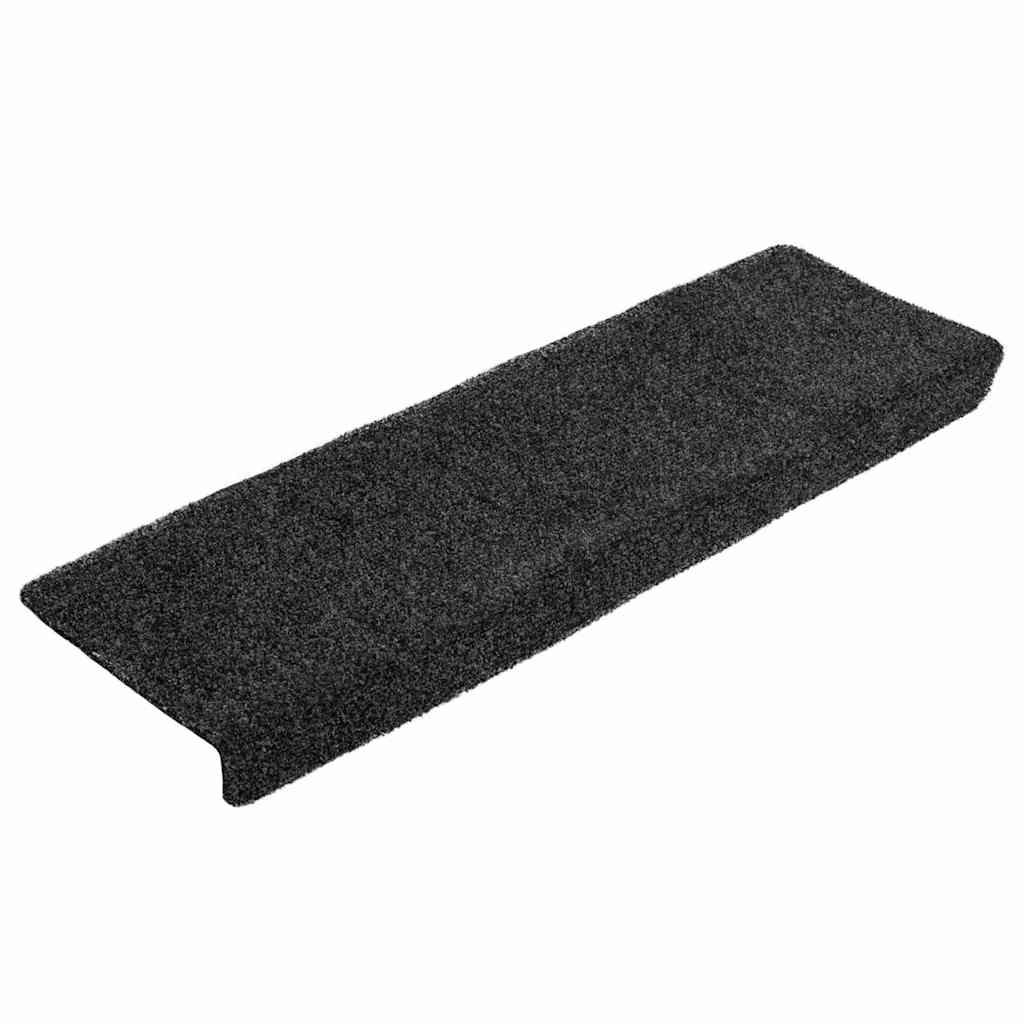vidaXL Maty na schody samoprzylepne 20 szt. 65x21x4 cm, czarne, prostokątne, z krawędzią