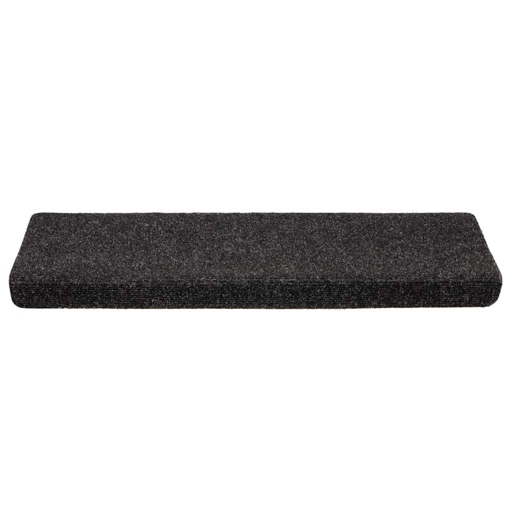 vidaXL Maty na schody samoprzylepne 20 szt. 65x21x4 cm, czarne, prostokątne, z krawędzią