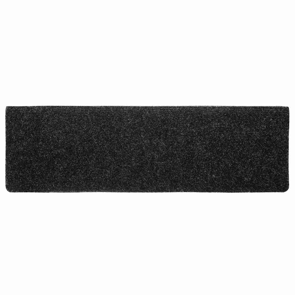 vidaXL Maty na schody samoprzylepne 20 szt. 65x21x4 cm, czarne, prostokątne, z krawędzią