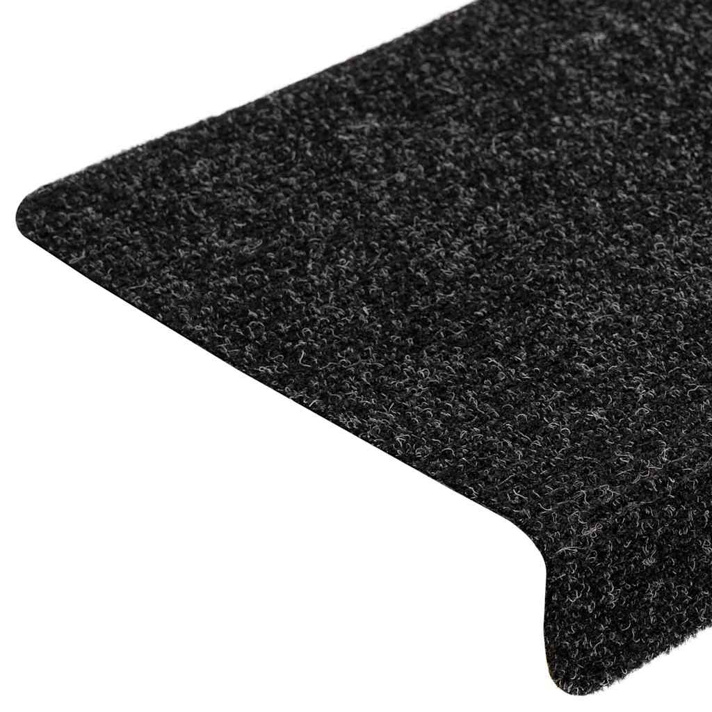 vidaXL Maty na schody samoprzylepne 20 szt. 65x21x4 cm, czarne, prostokątne, z krawędzią