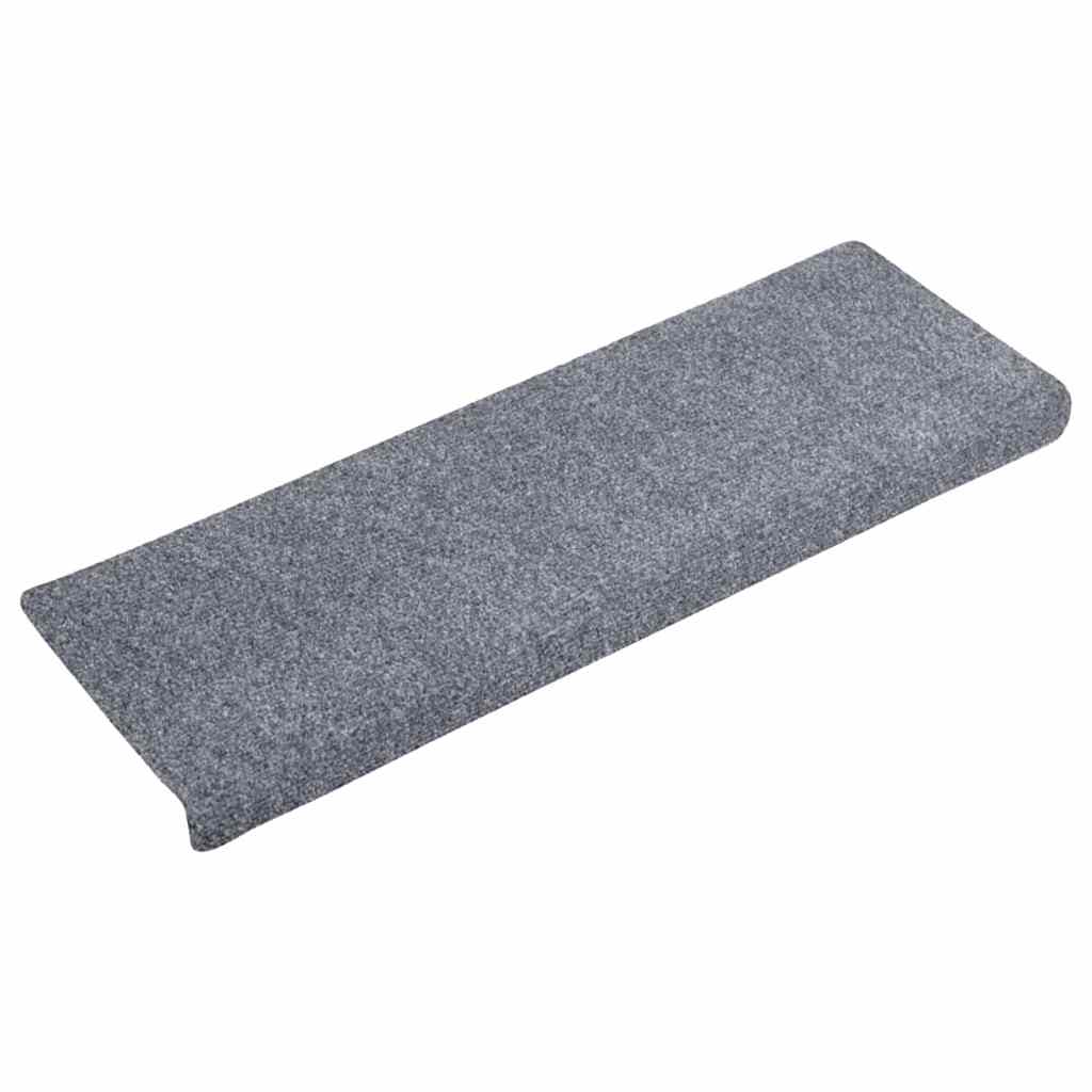 vidaXL Maty na schody samoprzylepne 20 szt. 65x21x4 cm Jasnoszary prostokątny brzeg