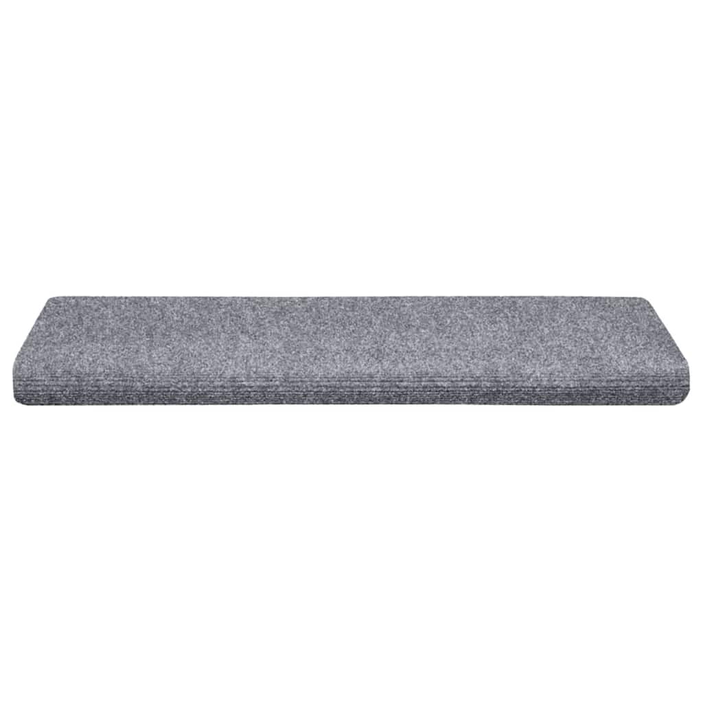vidaXL Maty na schody samoprzylepne 20 szt. 65x21x4 cm Jasnoszary prostokątny brzeg