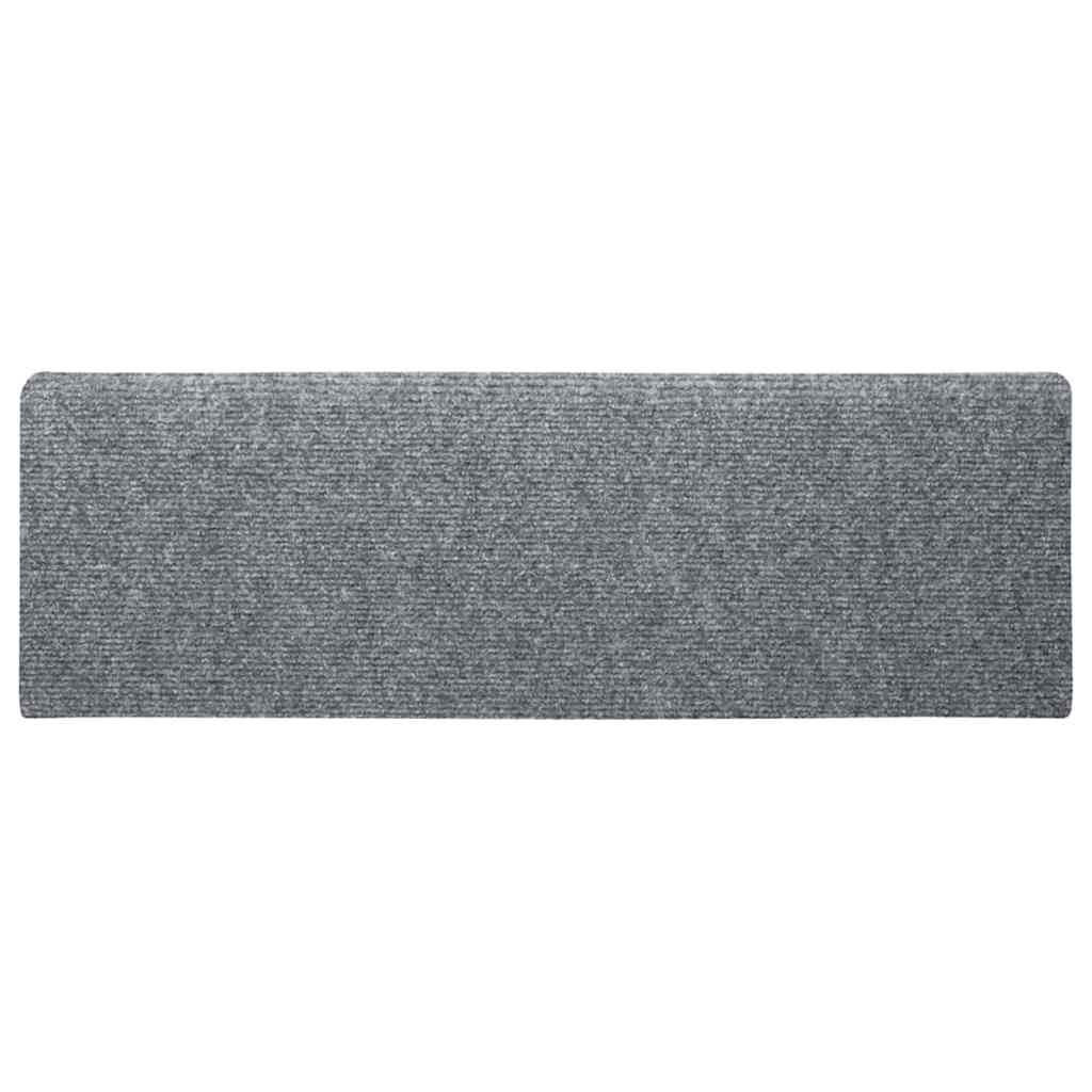 vidaXL Maty na schody samoprzylepne 20 szt. 65x21x4 cm Jasnoszary prostokątny brzeg
