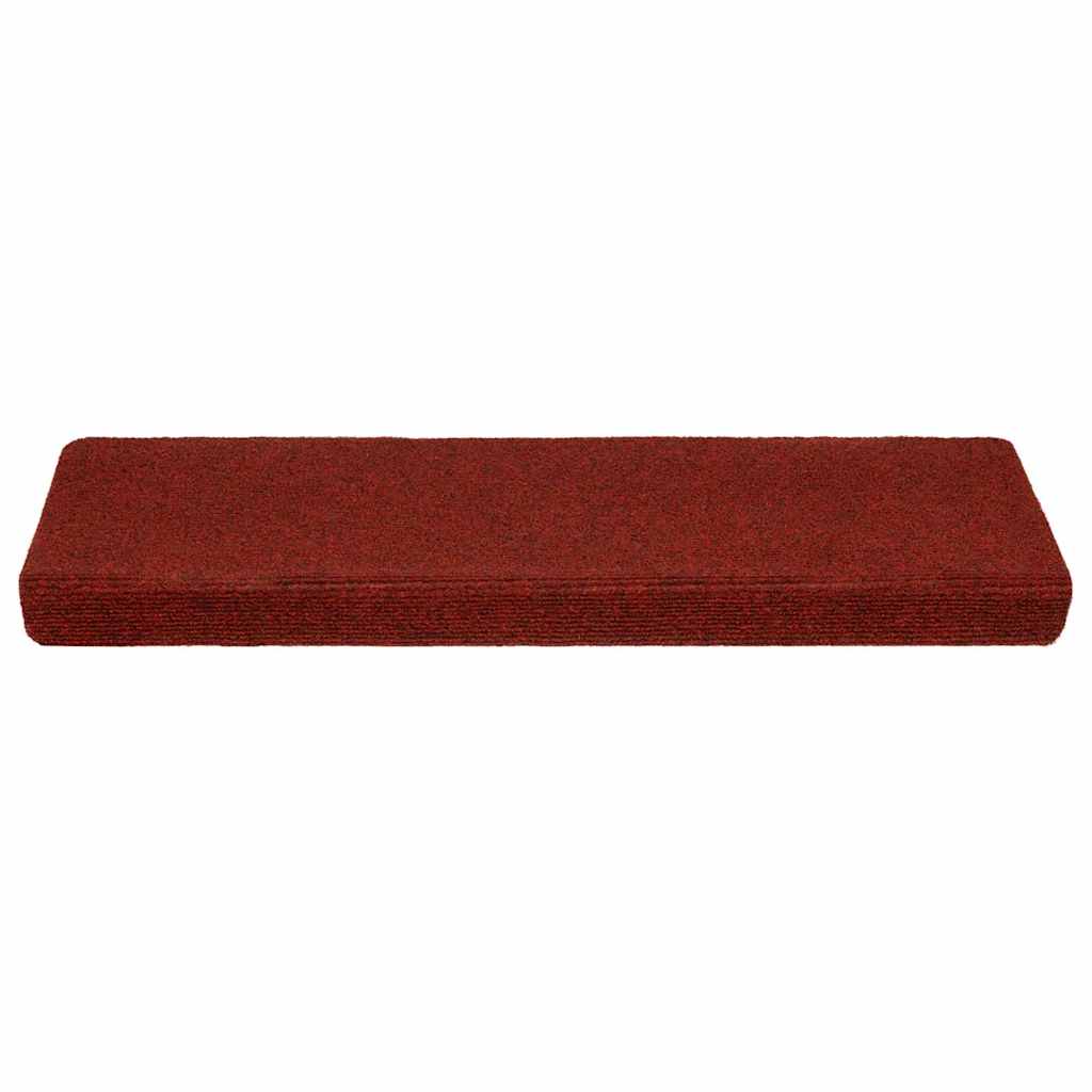 vidaXL Maty na schody samoprzylepne 20 szt. 65x21x4 cm Bordowe, prostokątne, czerwone