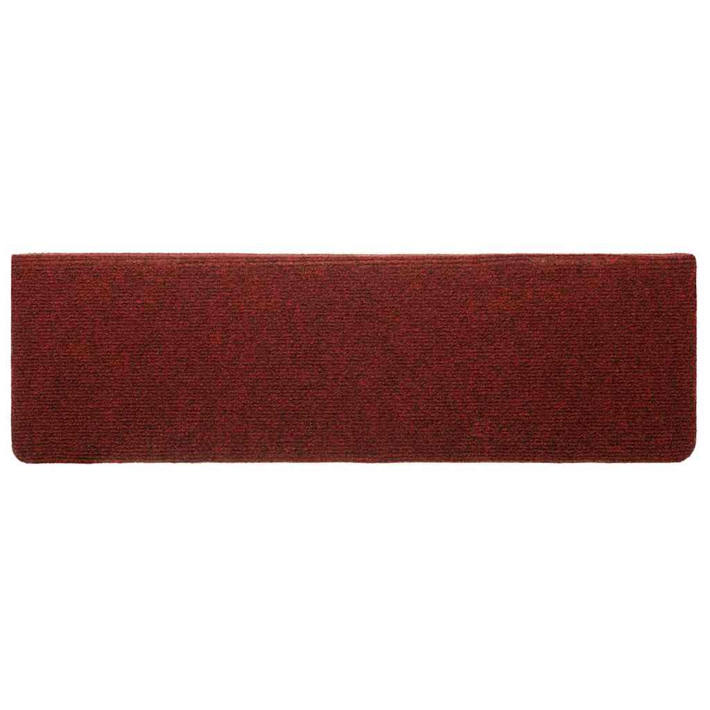 vidaXL Maty na schody samoprzylepne 20 szt. 65x21x4 cm Bordowe, prostokątne, czerwone