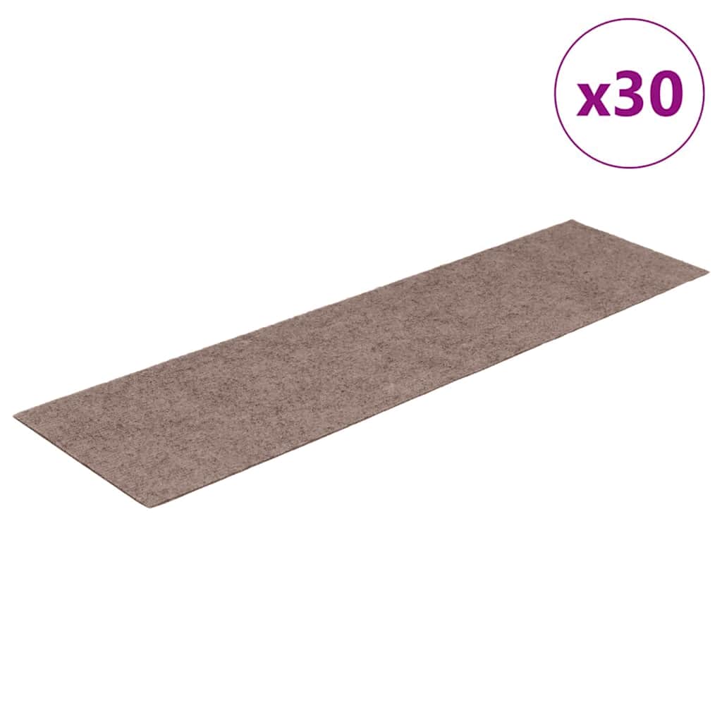 vidaXL Maty na schody samoprzylepne 30 szt. 76x20 cm Jasnobrązowe prostokątne