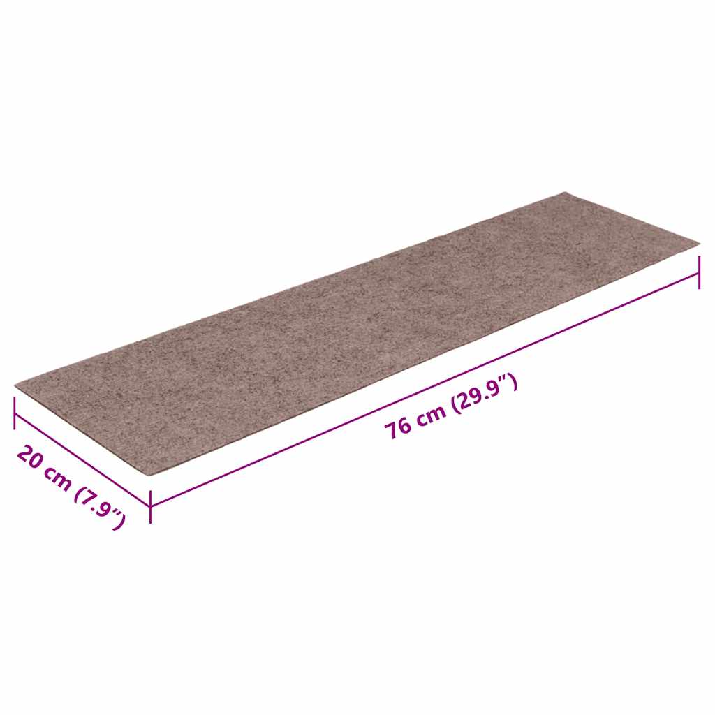 vidaXL Maty na schody samoprzylepne 30 szt. 76x20 cm Jasnobrązowe prostokątne