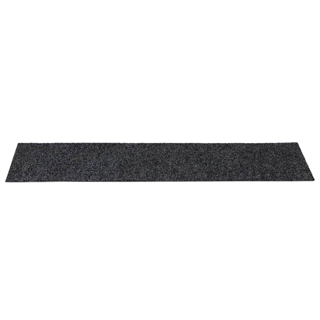 vidaXL Maty na schody samoprzylepne 30 szt. 76x20 cm ciemnoszare prostokątne