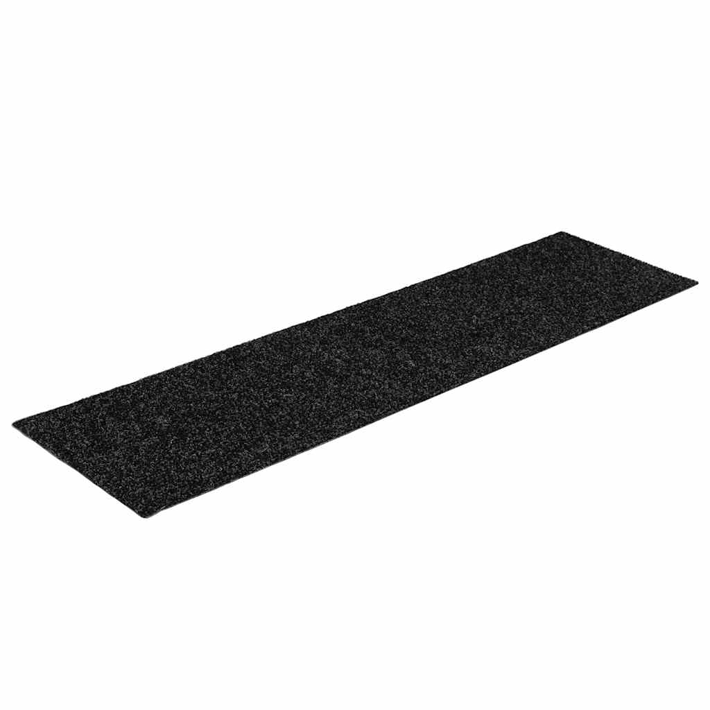 vidaXL Maty na schody samoprzylepne 30 szt. 76x20 cm czarne prostokątne