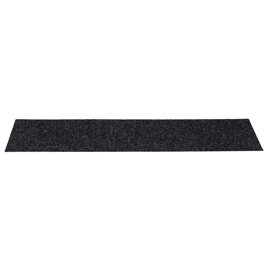 vidaXL Maty na schody samoprzylepne 30 szt. 76x20 cm czarne prostokątne
