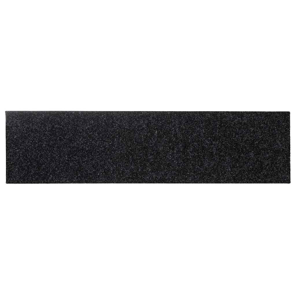 vidaXL Maty na schody samoprzylepne 30 szt. 76x20 cm czarne prostokątne