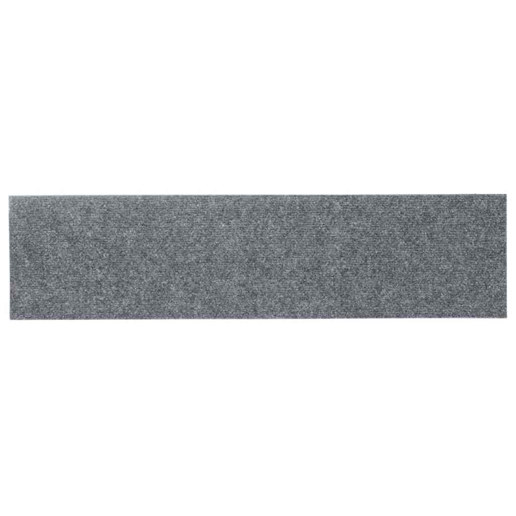vidaXL Maty na schody samoprzylepne 30 szt. 76x20 cm Jasnoszary prostokątny