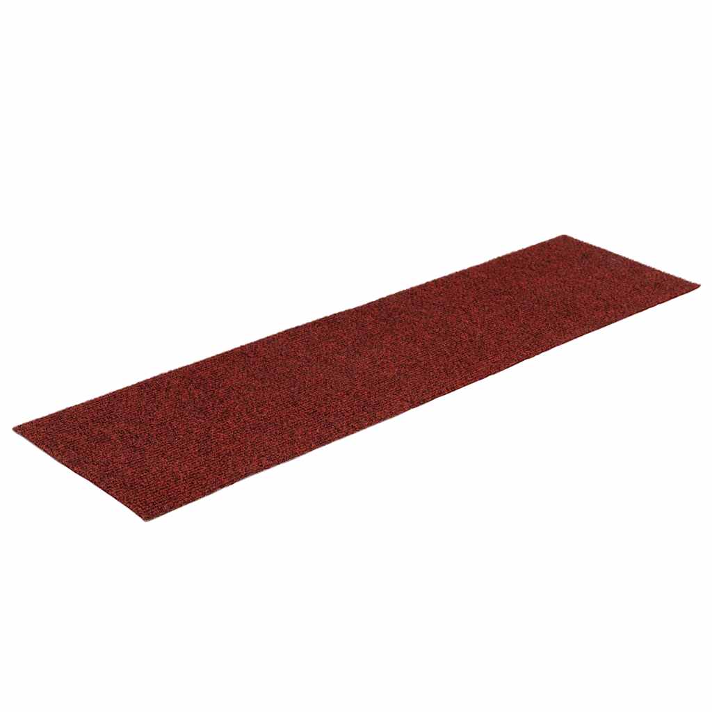 vidaXL Maty na schody samoprzylepne 30 szt. 76x20 cm Bordowo-czerwone prostokątne