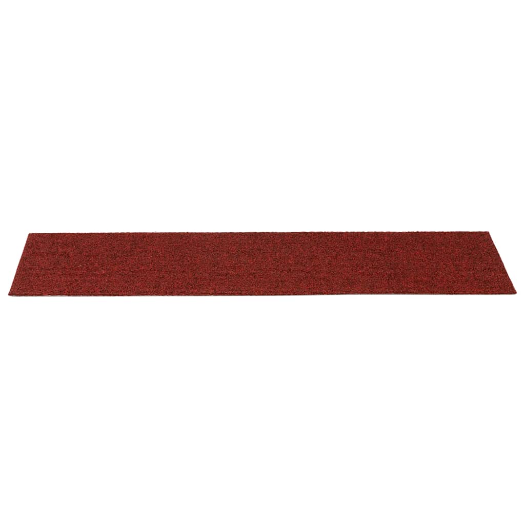 vidaXL Maty na schody samoprzylepne 30 szt. 76x20 cm Bordowo-czerwone prostokątne
