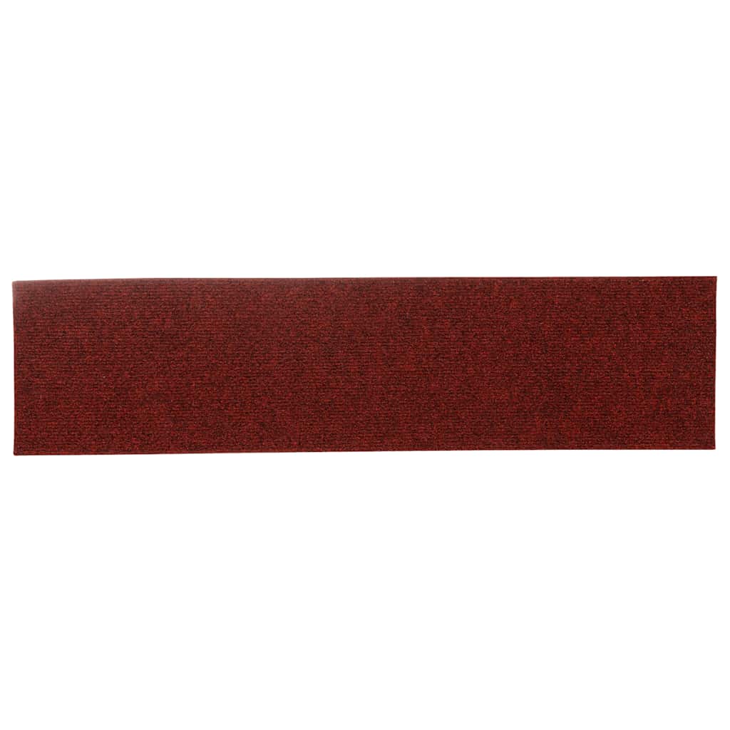 vidaXL Maty na schody samoprzylepne 30 szt. 76x20 cm Bordowo-czerwone prostokątne