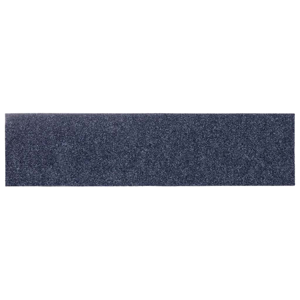vidaXL Maty na schody samoprzylepne 30 szt. 76x20 cm Szaro-niebieskie prostokątne