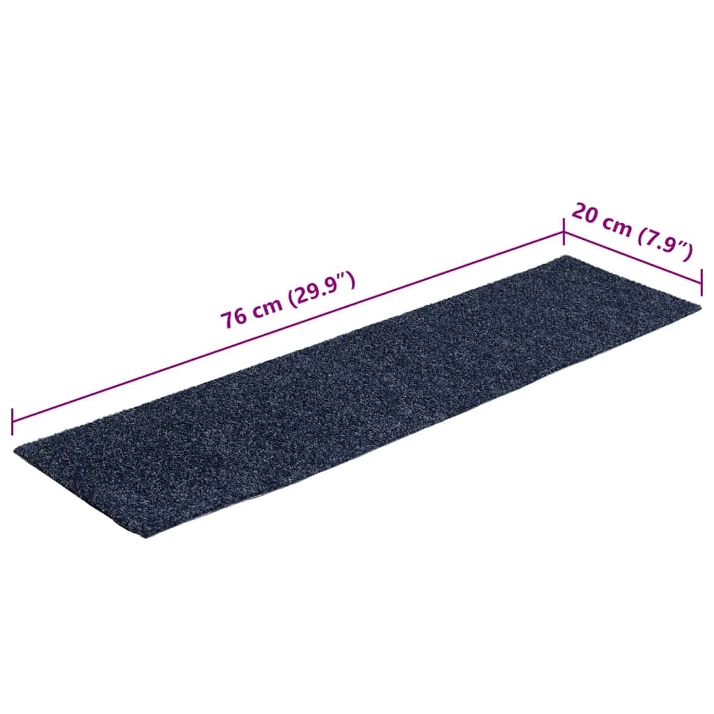 vidaXL Maty na schody samoprzylepne 30 szt. 76x20 cm Szaro-niebieskie prostokątne