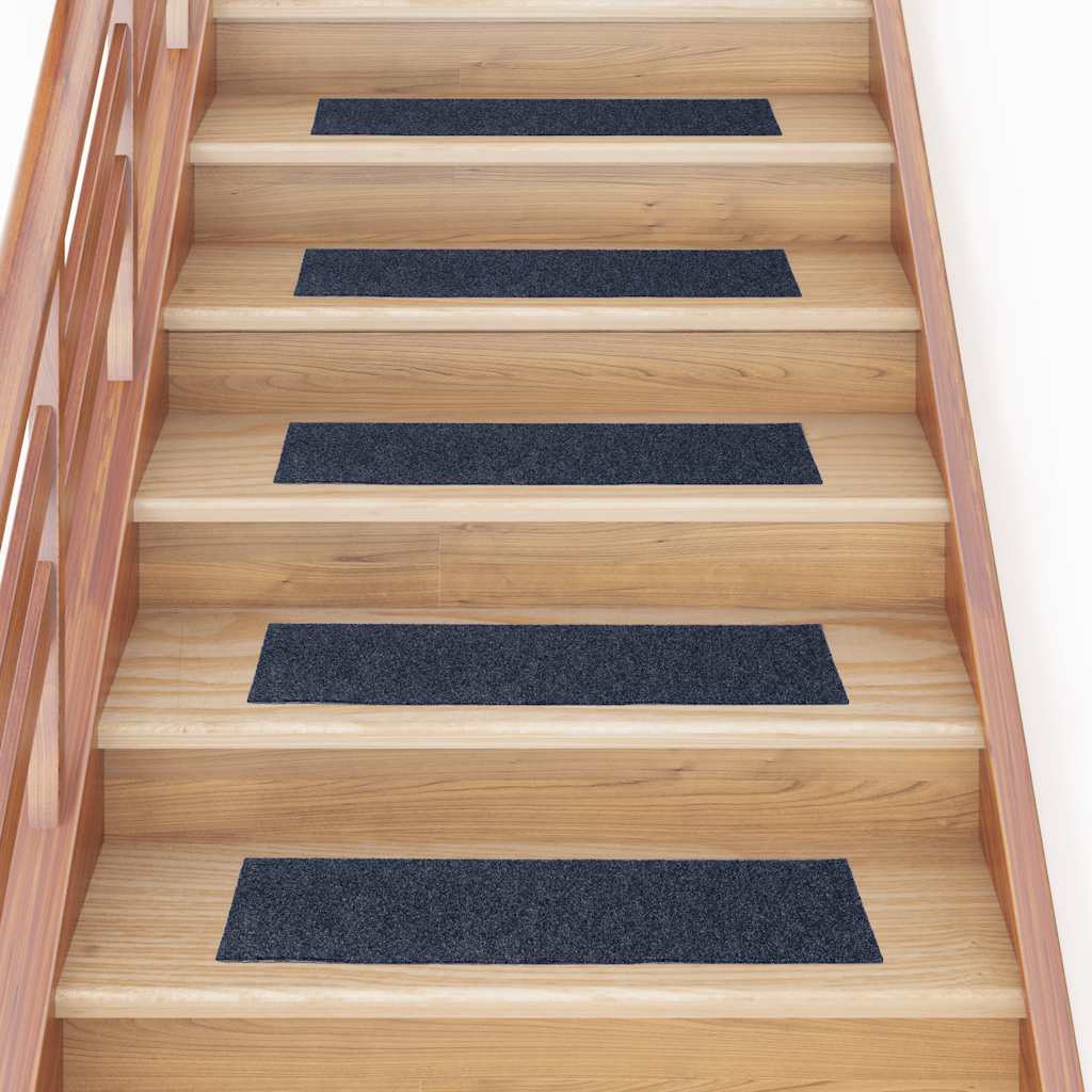 vidaXL Maty na schody samoprzylepne 30 szt. 76x20 cm Szaro-niebieskie prostokątne