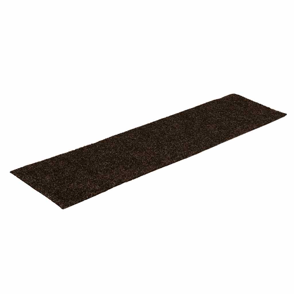 vidaXL Maty na schody samoprzylepne 30 szt. 76x20 cm Brązowe prostokątne
